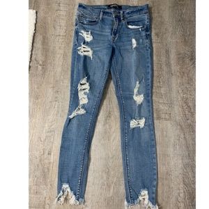 Express Stretch+ Mid Rise Distressed Jeans Size 4
